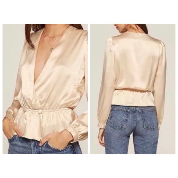 Reformation Tops - Reformation Silk V-Neck Blouse